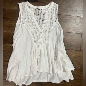 We The Free White Lace Sleeveless Top